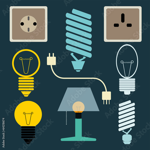 Light bulbs. Bulb icon set