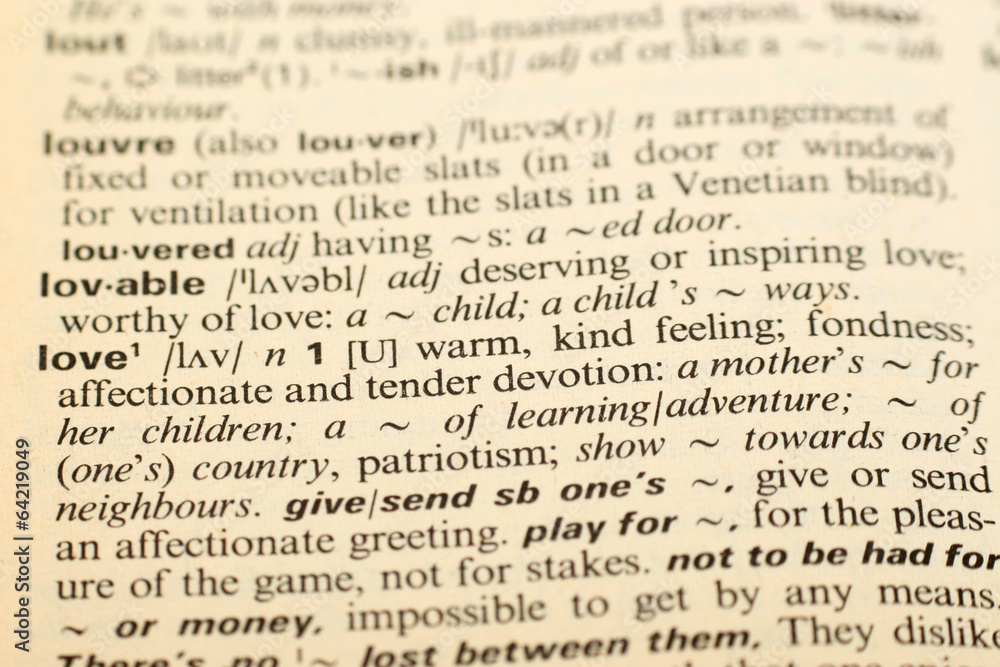 Word Love in a dictionary