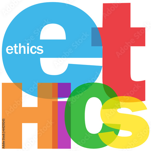 "ETHICS" Letter Collage (integrity philosophy code of conduct)