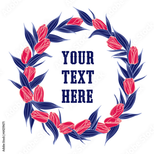 Vector frame from tulips and place for text