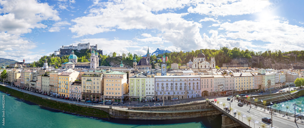 Panorama view of Salzburg, Austria