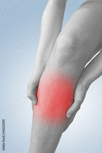 Acute pain in a woman knee. © Lovrencg