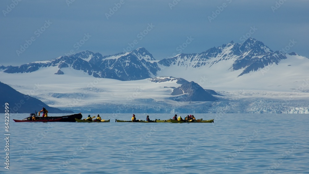 Kayaking near July 14 Glacier in Svalbard