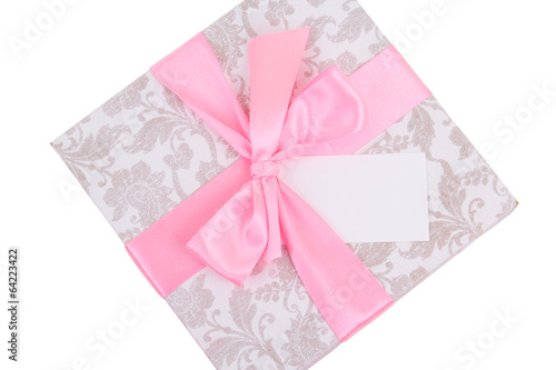 Wallpaper Mural close up of gift box with empty greeting card Torontodigital.ca