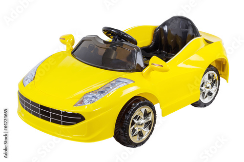 Yellow remote controller  toy car isolated