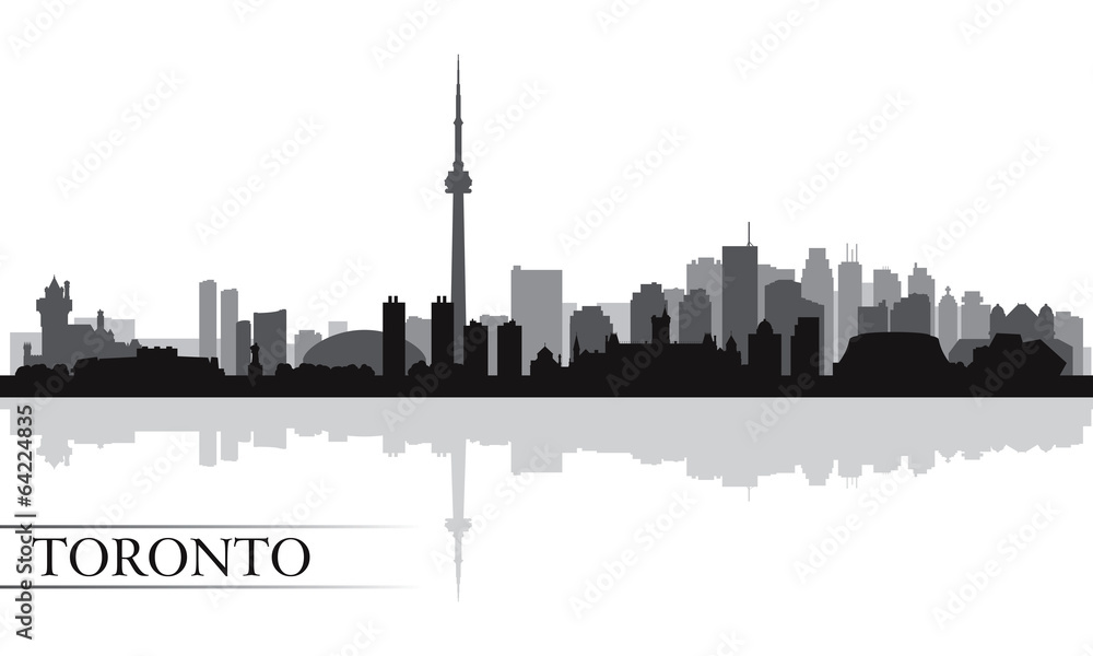 Toronto city skyline silhouette background