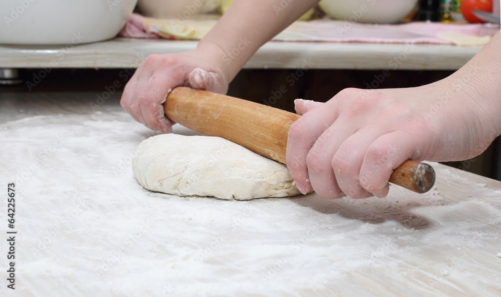 Start of rolling dough