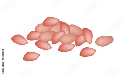 A Heap of Peanuts on White Background