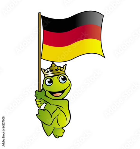 happy frog holding gernan flag photo