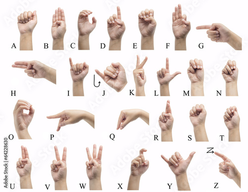 The alphabet using American Sign Language