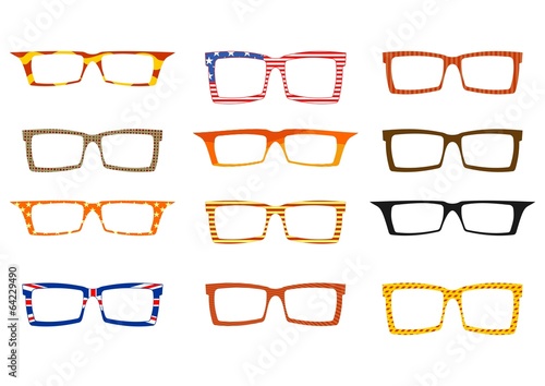 Set of colorful glasses