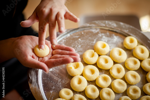 Obraz na płótnie Set of home made silesian noodle w salonie