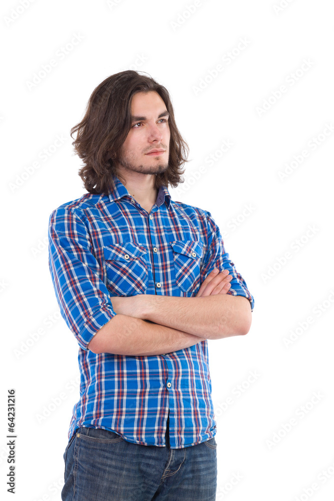 Handsome man with arms crossed looking away. Handsome man with arms crossed looking away.
