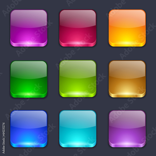 Set of glossy button icons for your design