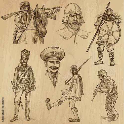 Warriors around the World (vector pack no.3) - Hand drawings