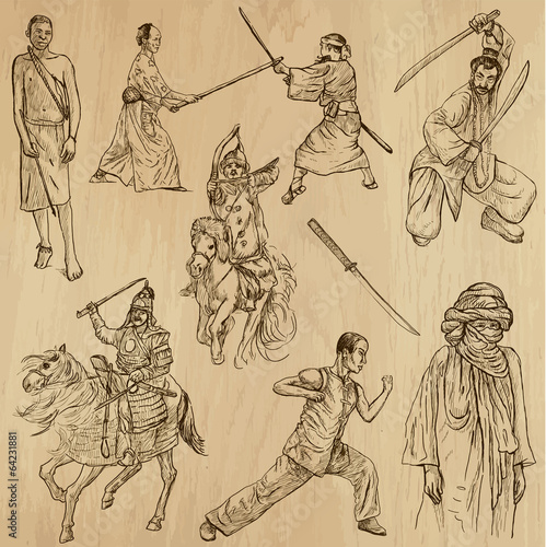 Warriors around the World (vector pack no.7) - Hand drawings photo