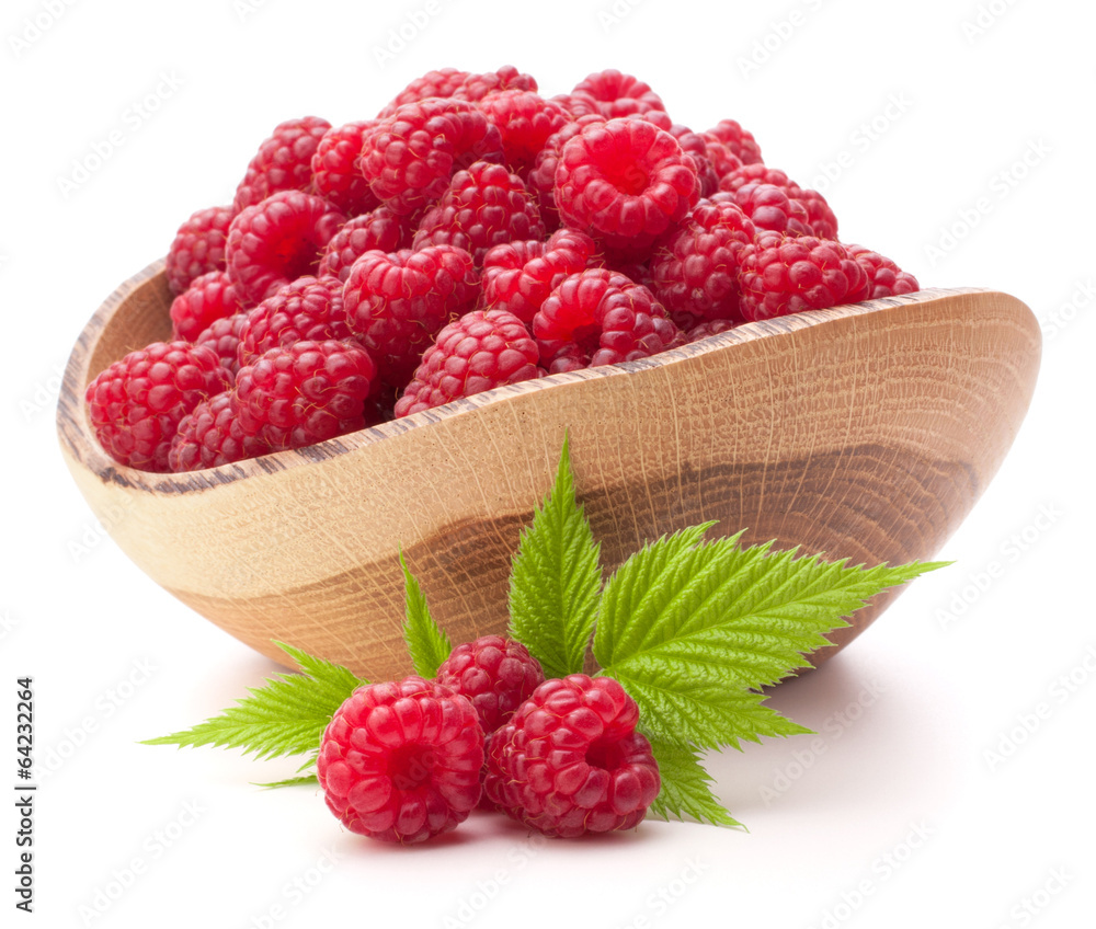 raspberries in wooden bowl raspberries in wooden bowl