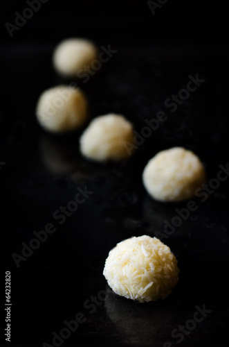 white chocolate and coconut truffles