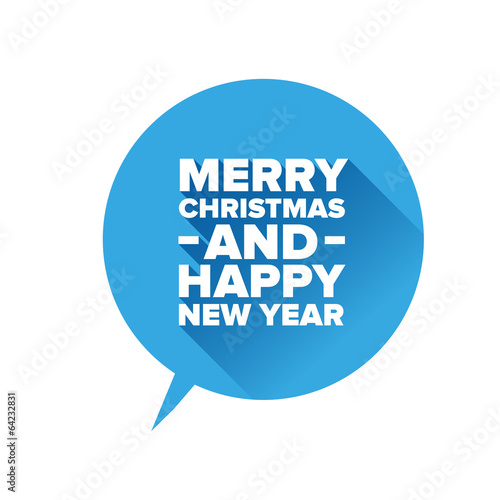 Merry Christmas and Happy new Year. Flat design vector