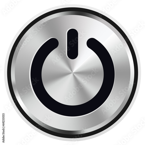 Power Button Icon Metal Vektor ON OFF
