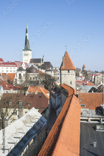Cityscape of the old town of Tallinn, Estonia photo