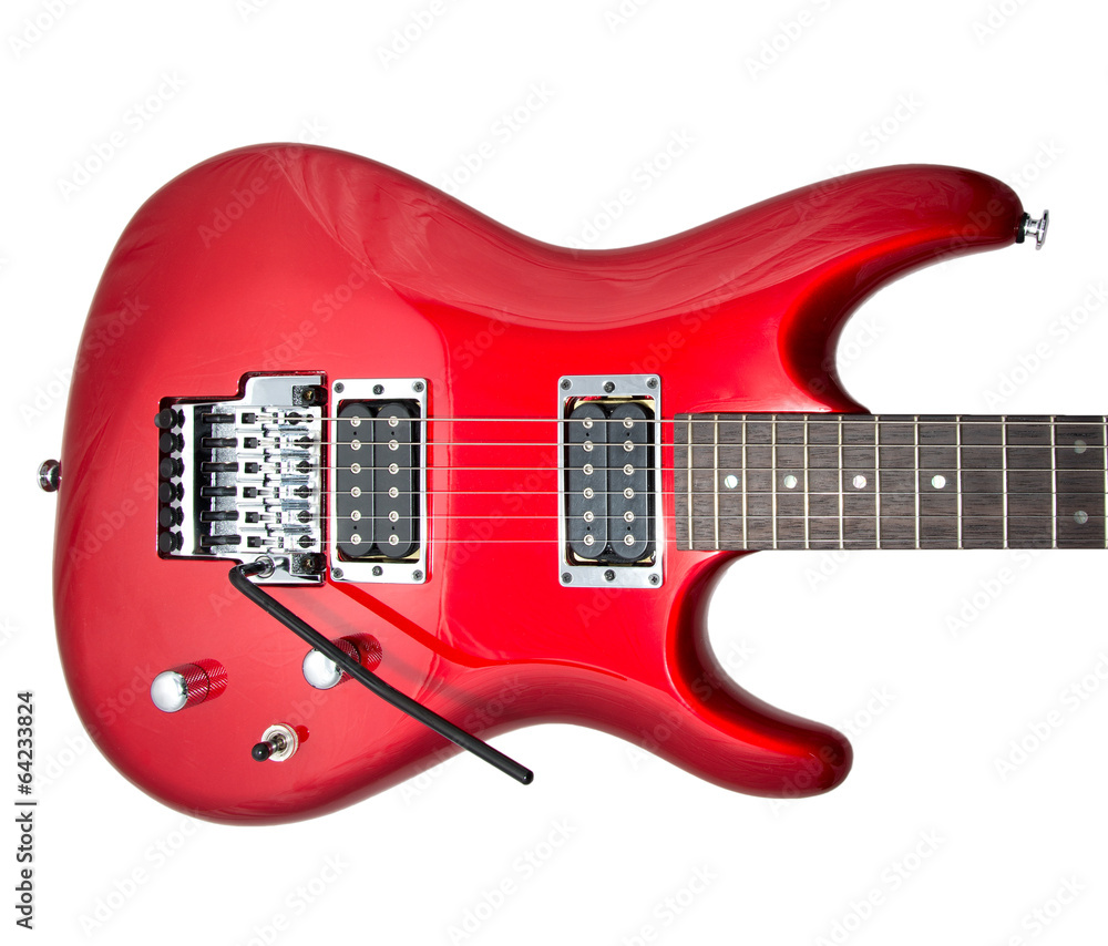 Naklejka premium Red electric guitar