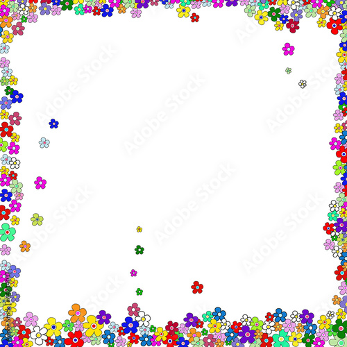 Cute colorful flower frame vector