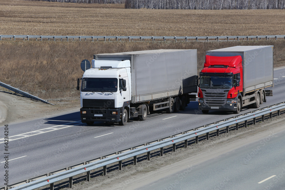 trucks transporting freight