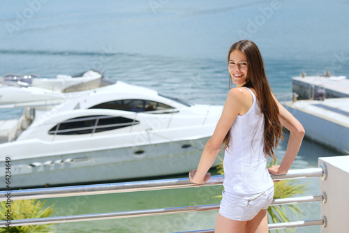 woman on luxury yacht © .shock