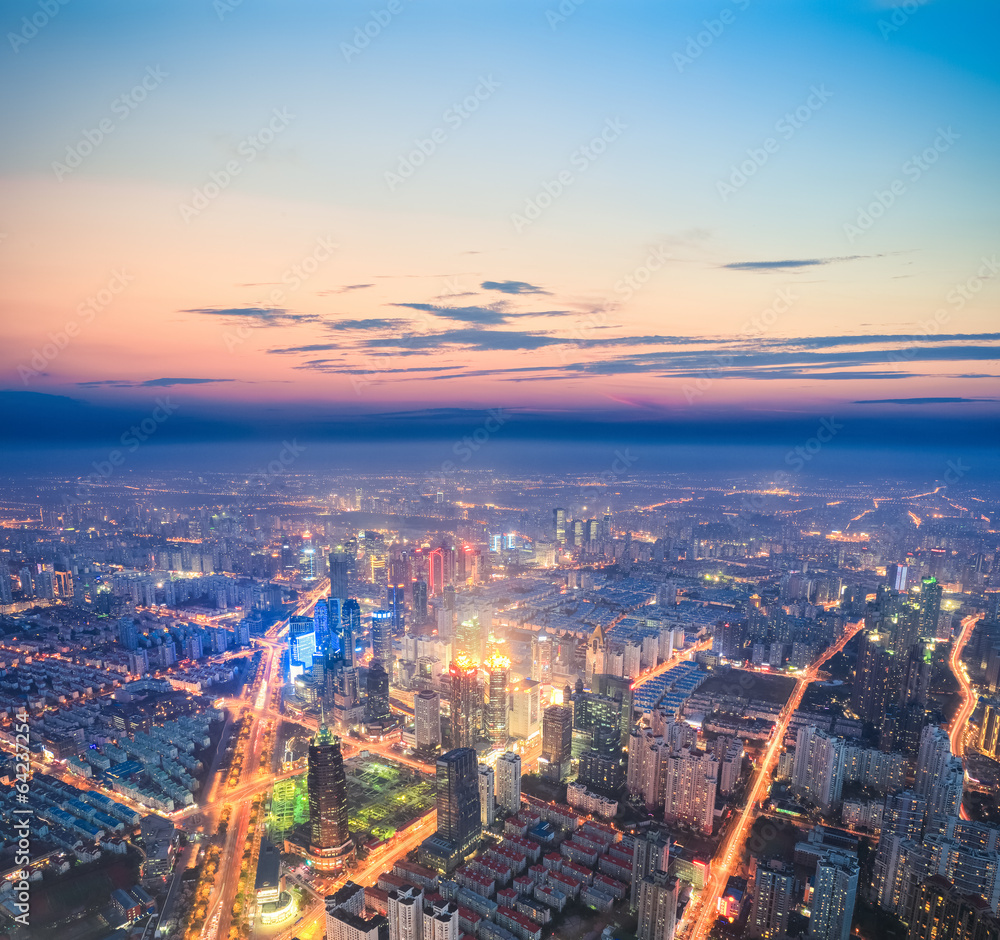 Fototapeta premium city nightfall scene