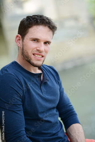 portrait of a handsome young man outdoor
