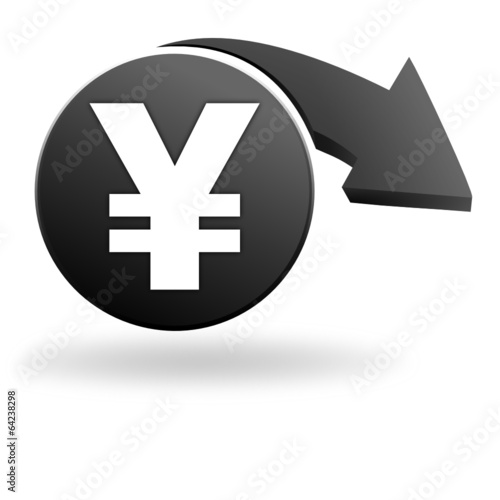 devise yen sur symbole noir