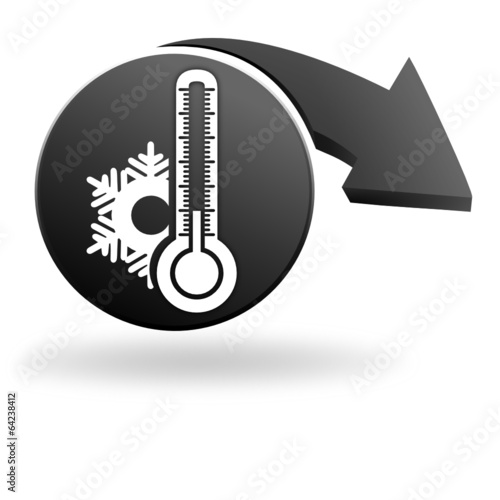 thermomètre froid sur symbole noir