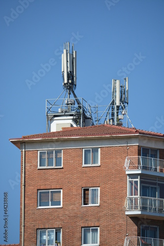 antenas en un tejado photo