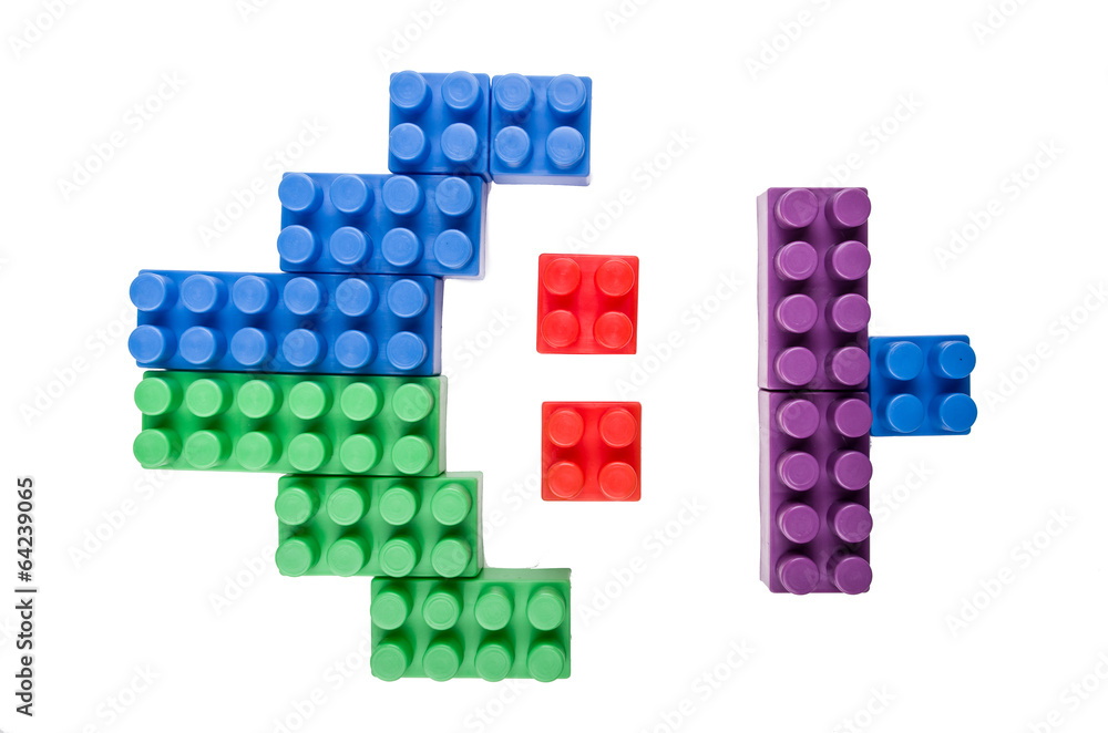 building blocks figure on a white background building blocks figure on a white background