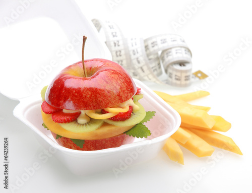 Healthy apple burger take away