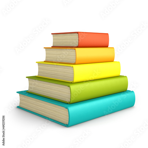 Wallpaper Mural Stack of colorful books isolated on white background Torontodigital.ca
