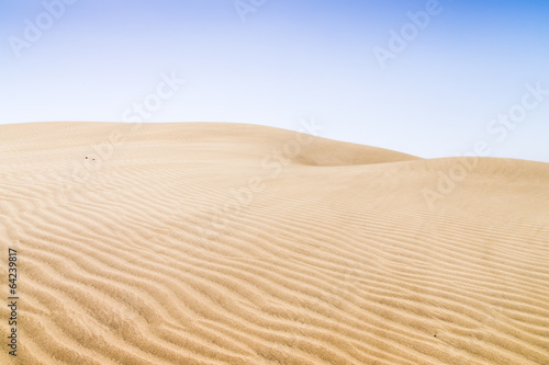 Sand dunes on the beach in Maspalomas.