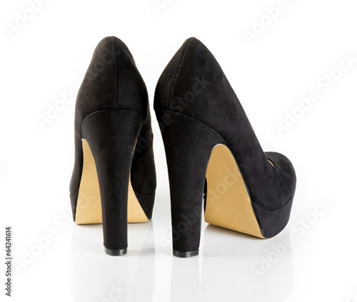 black velvet shoes isolated