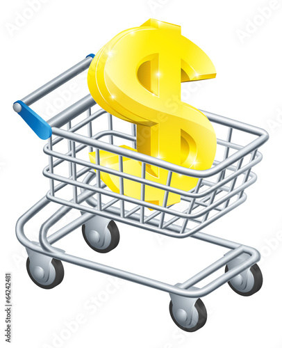 Dollar currency cart concept