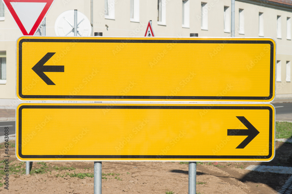 Wegweiser - Straßenschild ohne Text. Vektor Eps10. Stock