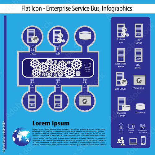 Technology flat icon and infographics