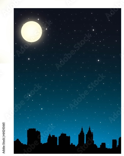 Full moon in night sky