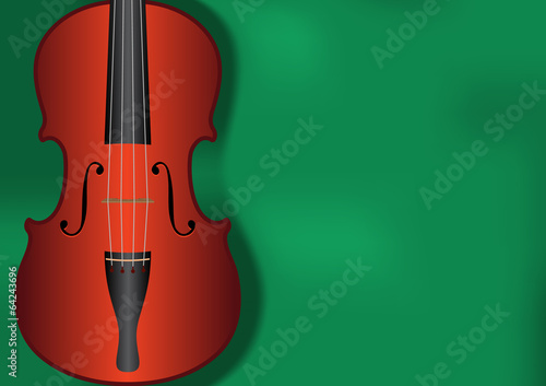 abstract music background with violin on green