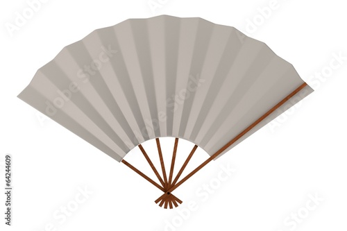 realistic 3d render of hand fan