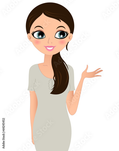 Secretary woman showing something with hand
