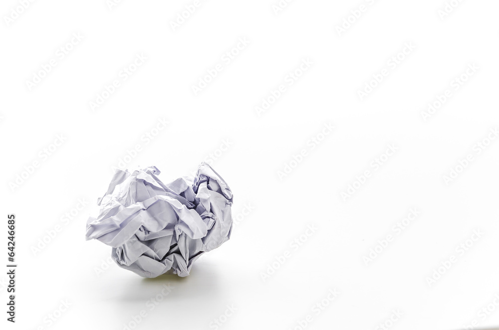 Crumble paper isolated on white background Crumble paper isolated on white background