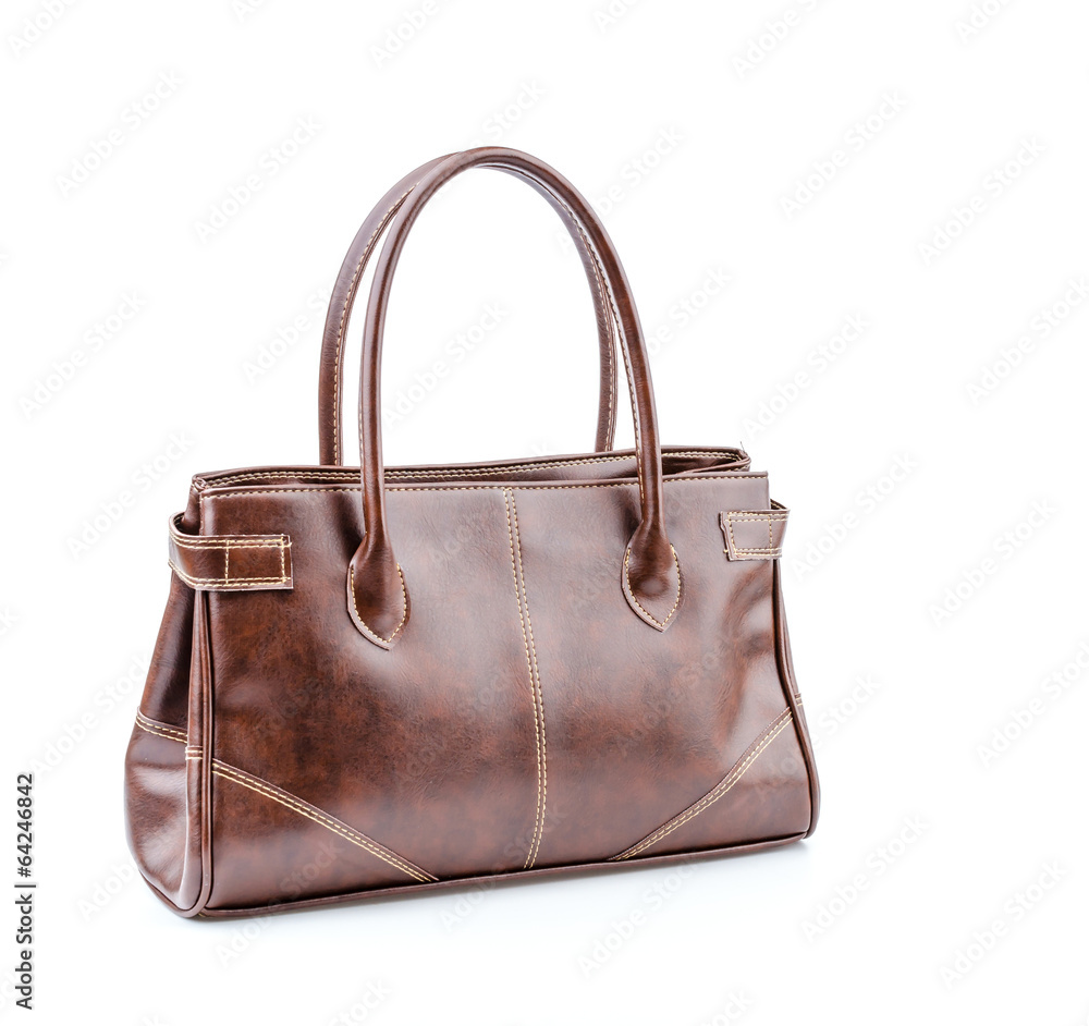 Woman leather bag isolated white background Woman leather bag isolated white background