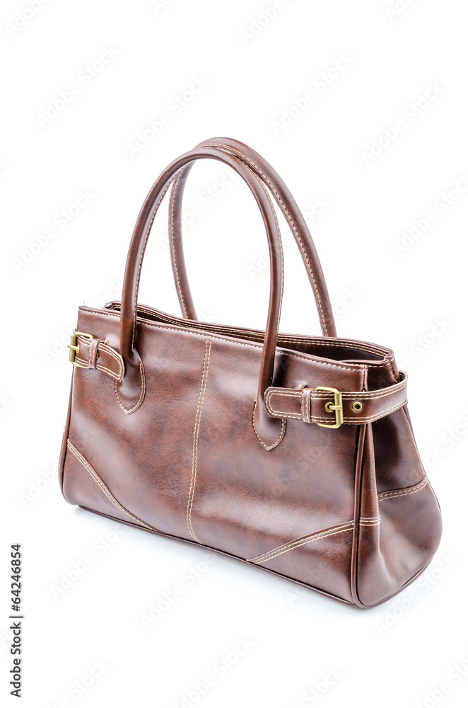 Woman leather bag isolated white background Woman leather bag isolated white background