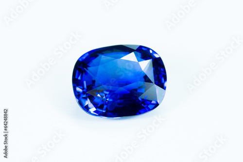 Blue sapphire  isolated on white